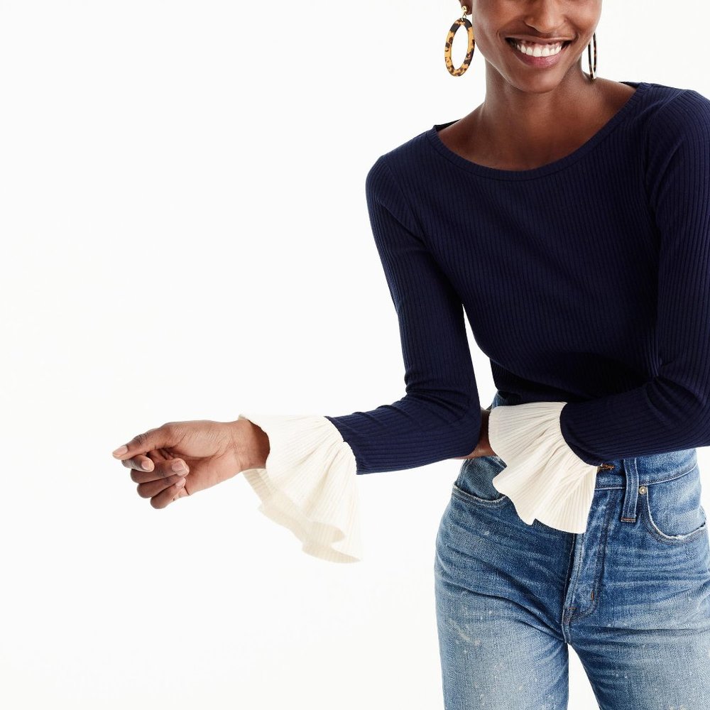 J. Crew ribbed top navy